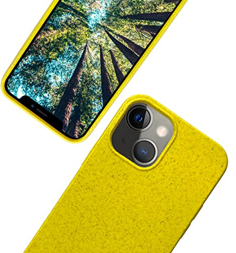 eplanita Bio iPhone 13 Mini Hülle, Pflanzenfaser, Fallschutz Cover, Langlebig und Nachhaltig (Gelb, iPhone 13 Mini)