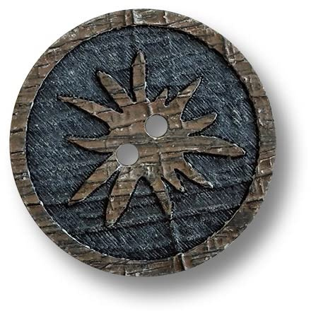 8er Set urig wirkende, grau-braune Trachtenknöpfe aus Kunststoff. Ø: ca. 20mm