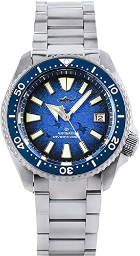 TACTICAL FROG Heimdallr Titan-Taucheruhren für Herren, 42 mm NH35A-Uhrwerk, Super-Luminova, automatische Herrenuhren, 200 Meter wasserdicht, Blau, Sport