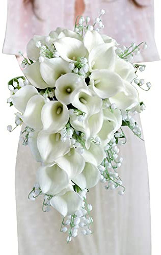 Hochzeitsstrauß, Brautsträuße, Wassertropfenform, Hochzeitssträuße für Braut, Brautjungfer, Blumenstrauß, künstliche Calla-Lilie, Blumenstrauß mit Blume