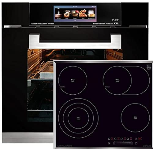 Kaiser Cuisinière EH 6344 Four encastrable verre noir 79L + KCT 6715 F Plaque de cuisson électrique 60 cm