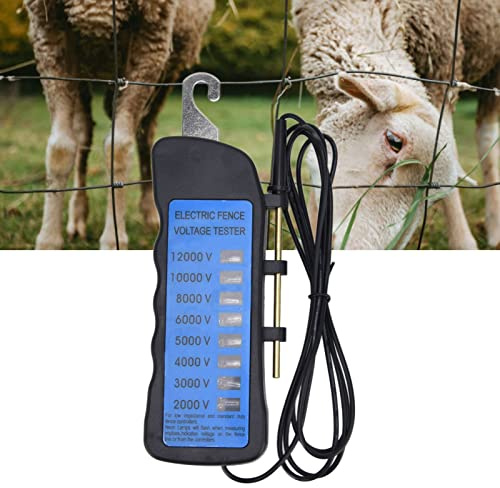 Ejoyous Tester per Recinto Elettrico 2000-12000 V, Tester di Tensione Senza per Recinto Elettrico 8 Livelli Tester di Tensione per Recinto Elettrico Leggero Tester per Recinto