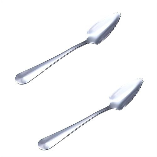 2 Pcs Grapefruit Spoons, 6 Inch Stainless Steel Half Serrated Grapefruit Spoons Creative Citrus Fruit Dessert Spoons