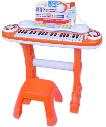 Bontempi | MiniMaestro: Tastiera Giocattolo Elettronica a 37 Tasti con Microfono e Accessori, 480x550x200 mm