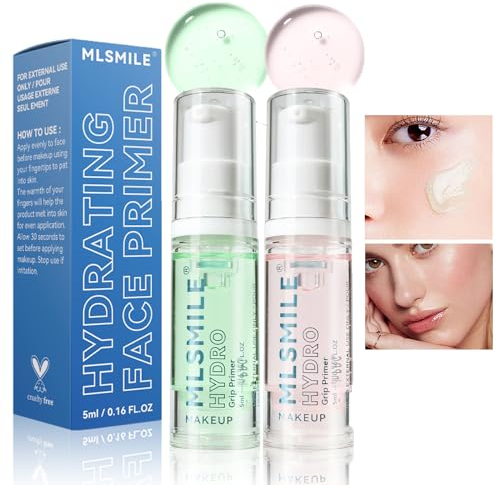 2Pcs Hydro Grip Primer, Face Makeup Primer For Soothing & Hydrating Makeup Primer For Fighting Blemishes, Neutralizing Uneven Skin Tones & Brightening Complexion, Vegan & Cruelty-free