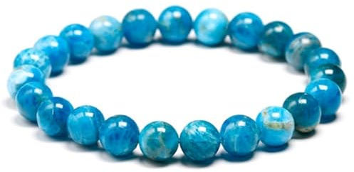 Apatit armband | 100% äkta naturstenar | bekvämt och elegant | koreanskt elastiskt snöre och smyckeskrin medföljer (Apatit, 6mm)