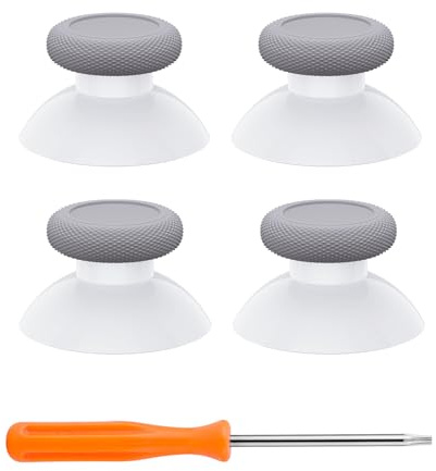 eXtremeRate 4PCS Replacement Thumbsticks for Xbox Series X|S, Joysticks Repair Kit for Xbox Wireless Controller, Custom Analog Stick for Xbox One S/X/Elite Controller - Robot White & New Hope Gray
