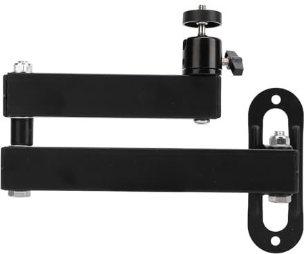 Gugxiom Foldable Projector Wall Mount, Universal Adjustable Wall Projector Mount with 1/4 Inch Interface, 360 Rotatable Metal Projectors Bracket, 20‑35cm Length