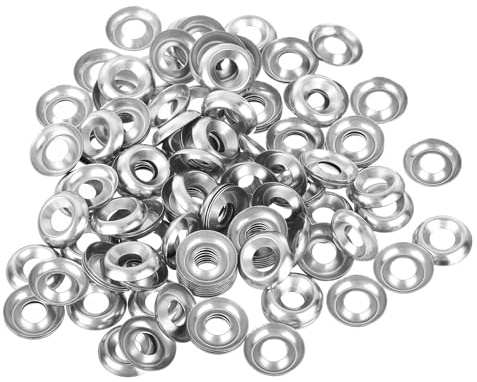 sourcing map #8 304 Stainless Steel Cup Washer Countersunk, 200pcs Countersunk Finish Washers for Screw Bolt