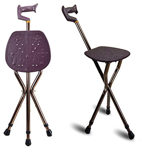 YQZQXWA Bastone da Passeggio Pieghevole, Sedia con Bastone da Passeggio telescopico, treppiede Leggero, Altezza Regolabile, ausilio per la Mobilità, per Anziani, disabili, Pesca, alla Moda Innovate