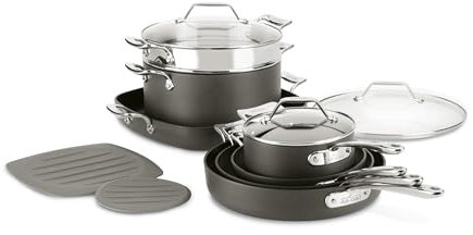All-Clad Hard Anodized Nonstick Cookware Set, 12 Piece Set