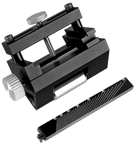Honing Guide Tool Schärfer, Meißelschärfer-Vorrichtung mit Winkelmesser und verstellbarer Mutter, Holzbearbeitungs-Schärfführung für Meißel, Hobel (Schwarz)