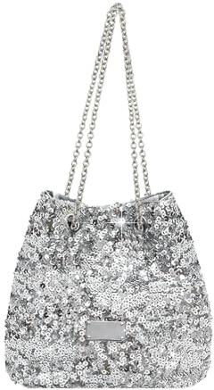 GIDWRIY Pochette de Soirée Élégante avec Sac à Main Chaîne - Clutch Bandoulière pour Mariage, Cérémonie, Paillette, Prom et Parti