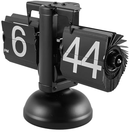 Nicear Retro Flip Down Clock Automatic Flip Digital Desk Clock Internal Gear Mechanical Metal Support For Home Livingroom