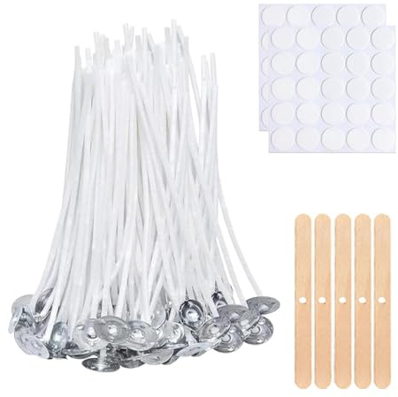 Kerzendocht Set, 50 Stück Kerzendochte für Kerzen 15cm, Kerzen Selber Machen Set, Rauchfrei Kerzendocht, Dochte für Kerzen DIY Kerzen, Cotton Candle Wick für die Kerzenherstellung Candle DIY