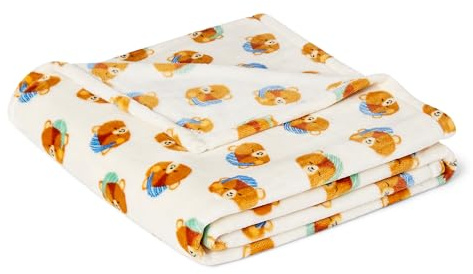 Amazon Basics Manta de Forro Polar Ultra Suave para Niños, 127 x 152 cm, Osos del Bosque