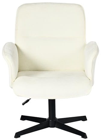 39F FURNITURE DREAM Höhenverstellbarer Drehstuhl für Kinder - weicher beigefarbener Bezug mit Armlehnen