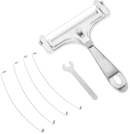 Luxshiny Cortador de Queso y Inoxidable con Alambres Extra y Llave Cortadora Manual para Bloques Diseño Portátil y Versátil para Uso Prolongado