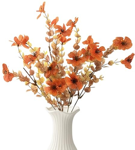 Flores secas, ramo de flores artificiales, decoración realista artificial para patio, porche, jardín, boda, fiesta, balcón, puerta delantera, fotografía