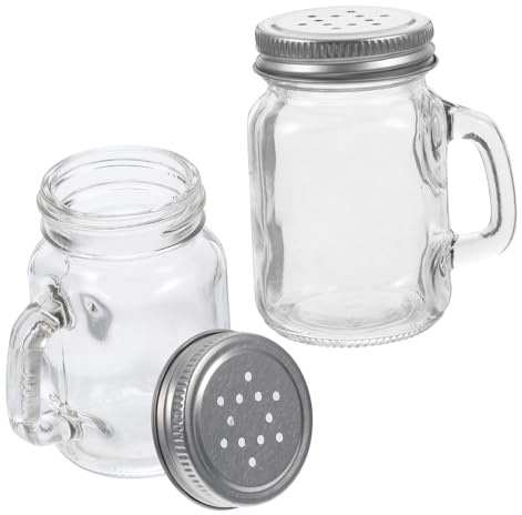 Botellas de Condimentos 2 Piezas 120ml Vidrio y Aluminio para Cocina
