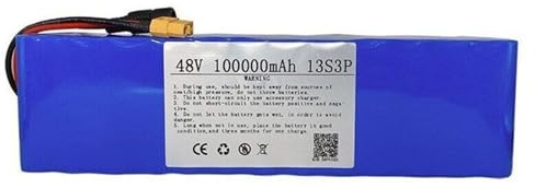 48V 100AH 13S3P Batería De Bicicleta Eléctrica con Cargador Waterdichte Lithiumaccu Voor Scooters para 250W 500W 800W Ebike Kit De Conversión T