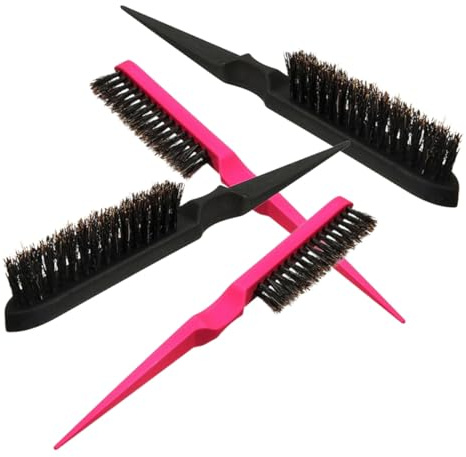Mobestech 4pezzi Pettine per Capelli Setole di Maiale Spazzola per Capelli per Salone o Uso Domestico Pettine Punta Multiuso per Parrucchiere e Cura del Capelluto