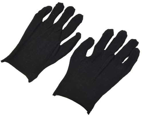 NiuLumea 12 paia di guanti in cotone nero per pulizia sensibile, taglia grande (18-21 cm), morbidi e idratanti