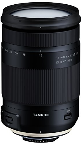 Tamron Obiettivo per Nikon, 18-400mm F/3,5-6,3 Di II VC HLD, Zoom Lock, Stabilizzatore d'immagine, Nero