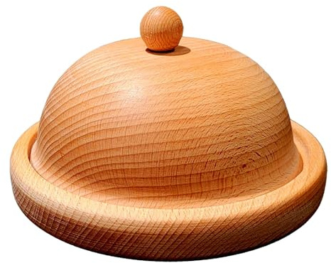 Butterdose aus Holz - Stilvolle Dekoration Moderne Küche Servierschale Käse 18cm