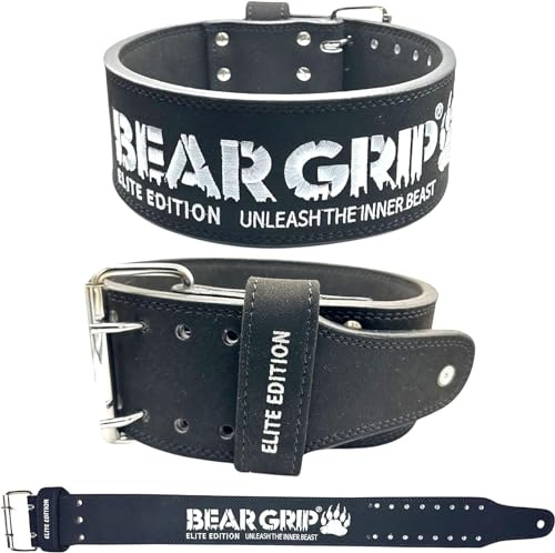 BEAR GRIP Power Belt - Elite Edition premium dubbel pong vikt lyftbälte Svart XXL
