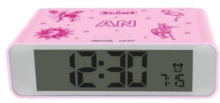 Scout Wecker, Kunststoff, pink, eckig