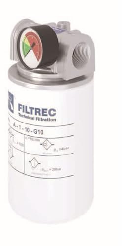 Filtrec Hydraulischer FA-1 Rücklaufleitungsfilter, 3/4 Zoll BSP, 75 l/min, FA-1-10-C25-B4-R-R1