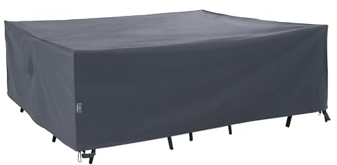 F&J Outdoors Gartenmöbel Abdeckung, Robust Schutzhülle für Garten Möbelsets Schnittsofas Wasserdicht Schneeschutz UV Beständige Wind und Wetterfest Plane, 275x205x80cm, Grau