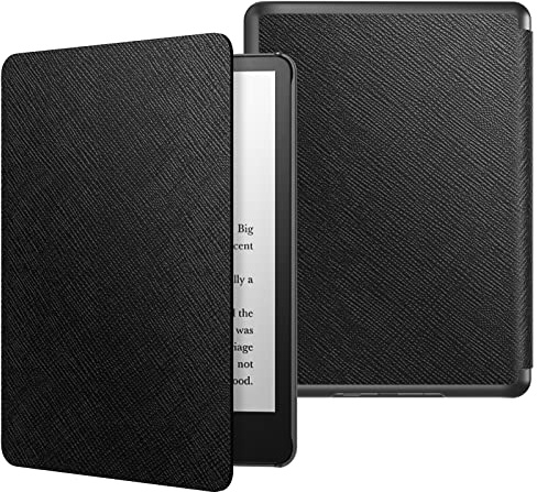 MoKo Hülle Kompatibel mit Kindle Paperwhite 11. Generation 2021, Dünne Leichte Tablet Schutzhülle mit Auto Schlaf/Aufwach PC Rücken für Kindle Paperwhite 6,8 Zoll, Signature Edition, Schwarz