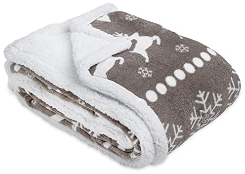 JEMIDI Kuscheldecke Sofa Decke 150 x 200 cm - Lammfell Optik Sherpa Sofaüberwurf - Sofadecke Couchdecke Tagesdecke - warm schwer - Wohndecke Norweger Design Taupe