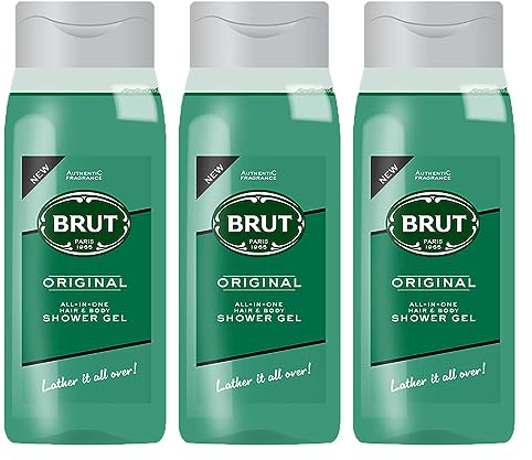 3 x Brut Original All In One Showergel Hair & Body Duschgel je 500 ml for men
