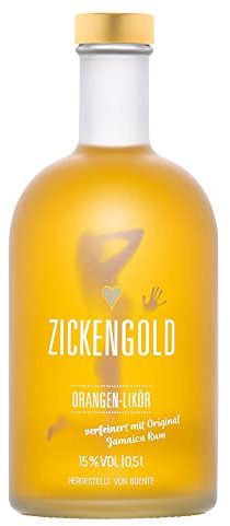 Zickengold Orangenlikör mit Original Jamaica Rum, mit 15% Vol. (1 x 0,5 L)