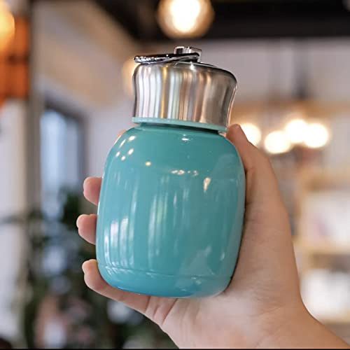 Borraccia termica in acciaio inox da 200 ml, ideale per liquidi caldi o freddi (blu)