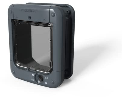 Cat Mate Mikrochip-gesteuerte Katzenklappe (360) - Für Katzen und kleine Hunde, für bis zu 30 Haustiere, für Einfach-/Mehrfachverglasung, UPVC, Wände und Holz, grau