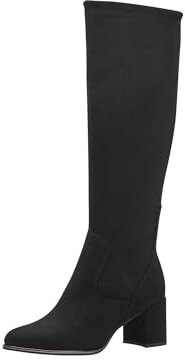 MARCO TOZZI Damen Hohe Stiefel mit Absatz Spitz Elegant, Schwarz (Black), 40 EU
