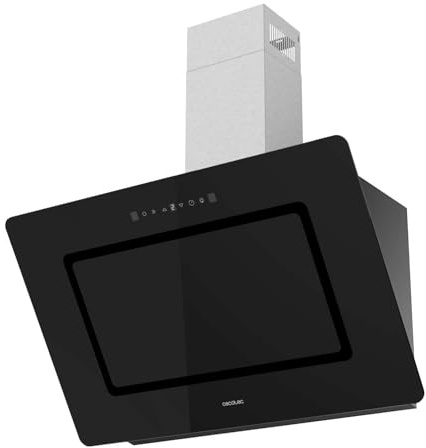 Cecotec Hotte aspirante Bolero Flux DT 908002 Glass Black A++ 90 cm, 800 m³/h, verre noir, moteur 210 W, commande tactile, contrôle gestuel, 3 puissances, fonction booster, arrêt différé.