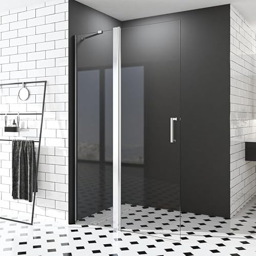 Walk in Duschwand, 120x185 cm Falttür drehtür Begehbare Dusche Glasabtrennung Duschkabine Duschtrennwand 6mm ESG-Sicherheitsglas Nano Beschichtung