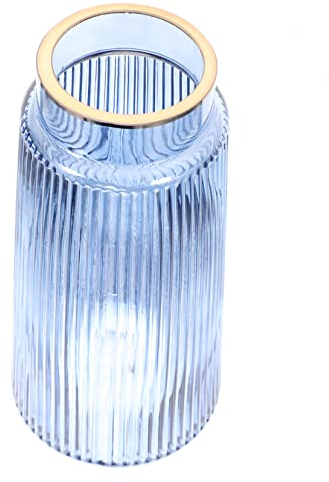 Beavorty Glasvase Retro Mit Vertikalen Streifen Blumenvase Aus Glas Für Zuhause Und Tischdeko Vasendekoration Aus Robustem Glas Für Inneneinrichtung