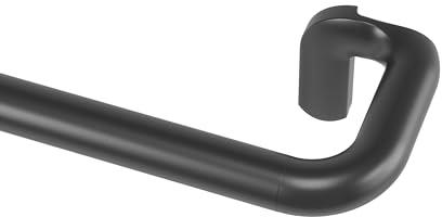 Umbra Twilight Einzeln Gardinenstange, Ausziehbare Vorhangstange mit Abgerundeten Enden für ideale Raumabdunkelung, 30- 84 Inches,76-213 cm,D19mm, Schwarz