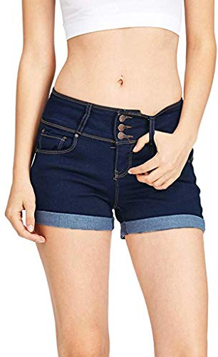 Jeans Shorts Damen Low Waist - Sexy Skinny Stretch Hotpants Mini Sommerjeans Kurze Jeanshose Jeansshorts