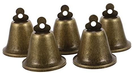 Mikinona 5stücke Teiliges Vintage Retro Eisen Kuhglocken Mit Lautem Klang Robuste Anti-diebstahl Weideglocken Für Rinder Und Schafe Bronzefarben Für Landwirtschaft Und Dekoration