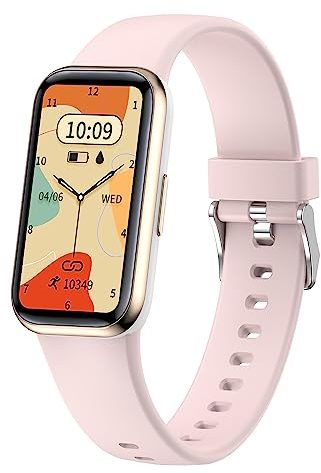 Fitnessuhr Damen Schmal Fittnessarmbanduhr Frauen Fitnessuhr Herren Fitnessarmband für Damen Fitness Tracker Schrittzähler Uhr Pulsuhr Laufuhr Rosa Schwarz Smartwatch mit Whatsapp Funktion Sportuhr