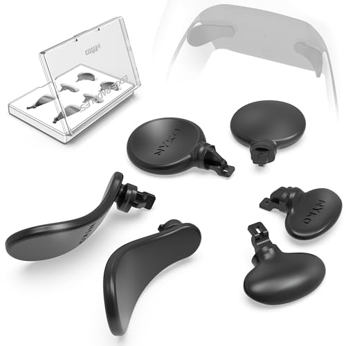 Nyko – Edge Paddle (svart) – ersättningsknapp i metall för PS5 Dual Sense Edge-kontroll – 3 uppsättningar med utbytbara ersättningspadlar – kompakt förvaringsfodral i plast ingår