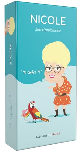 Nicole Jeu de Cartes Le Petit Bac Revisité avec Duels et Répartie | Enchaînez les mots sans sécher plus de 5 secondes, jeu de société 3 joueurs et plus, 20 min, Dès 16 ans, 300 cartes