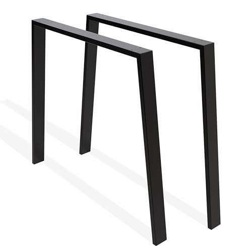 Sossai® Design Gambe per tavolo in acciaio | Set di 2 | struttura tavolo | larghezza 65 cm x 85 cm x altezza 72 cm | TKW2 | colore: nero